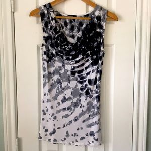 Tahari drape neck tank top